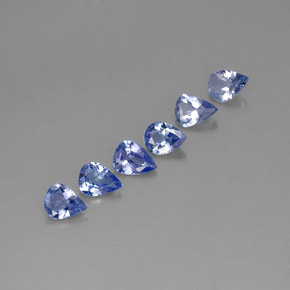 أحجار تنزانيت أزرق بنفسجى طبيعية، شكل الكمثرى، قليلا جدا، وزنها  قيراط