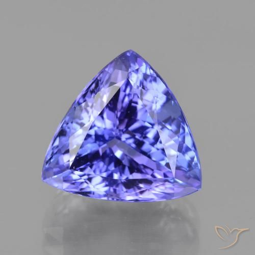 6.83ct طبيعي أزرق بنفسجى كثيف تنزانيت, مثلثى, VVS-VS