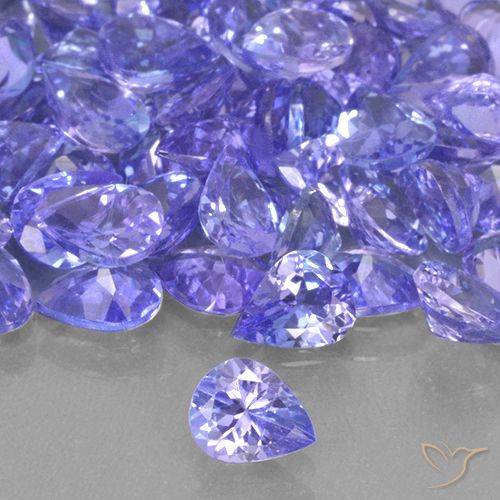 0.30ct طبيعي أزرق بنفسجى تنزانيت, شكل الكمثرى, VVS-VS