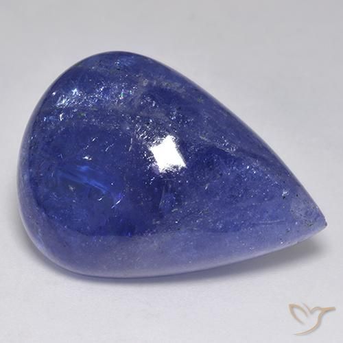 44.99ct طبيعي أزرق مصرى غامق تنزانيت, شكل الكمثرى, نصف شفاف