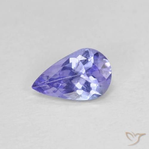 0.38ct طبيعي أزرق بنفسجى كثيف تنزانيت, شكل الكمثرى, VVS-VS