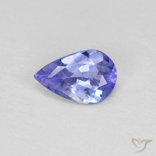 0.35ct طبيعي أزرق بنفسجى كثيف تنزانيت, شكل الكمثرى, قليلا جدا
