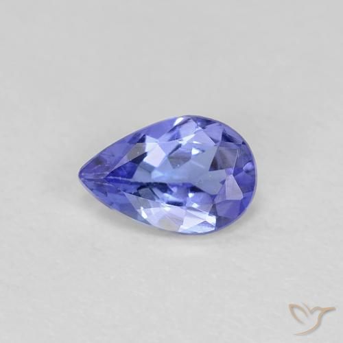 0.34ct طبيعي أزرق بنفسجى كثيف تنزانيت, شكل الكمثرى, قليلا جدا