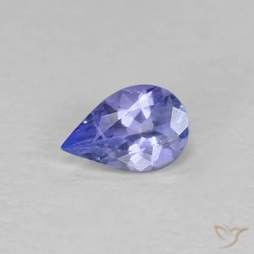 0.37ct طبيعي أزرق بنفسجى كثيف تنزانيت, شكل الكمثرى, قليلا جدا