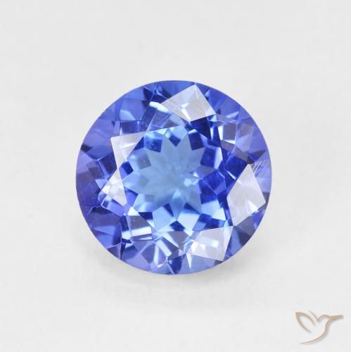 2.07ct طبيعي أزرق كثيف تنزانيت, دائري, VVS