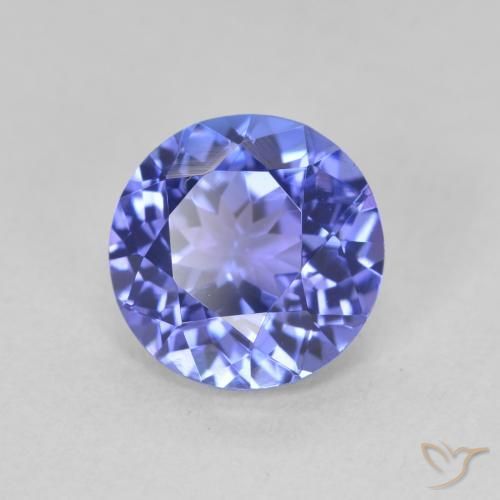 2.17ct طبيعي أزرق بنفسجى كثيف تنزانيت, دائري, VVS