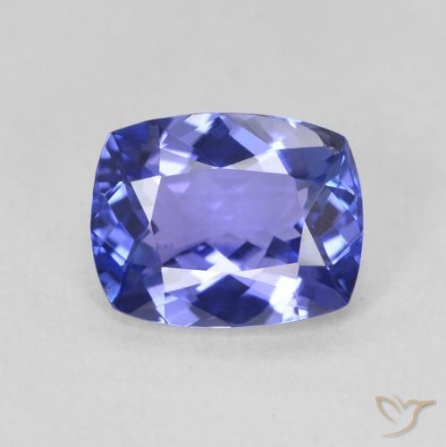 2.04ct طبيعي ازرق غامق تنزانيت, وسادة, VVS