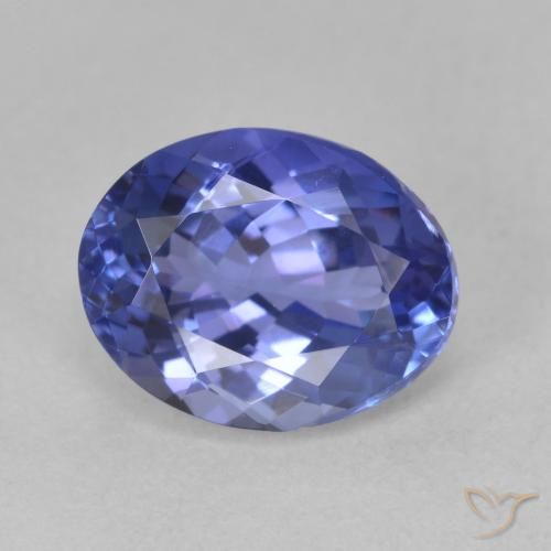 2.91ct طبيعي أزرق أرجوانى غامق تنزانيت, بيضوي, VVS