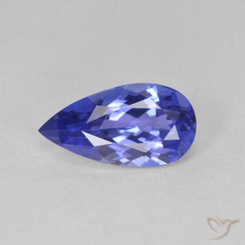 1.77ct طبيعي أزرق بنفسجى غامق تنزانيت, شكل الكمثرى, VVS