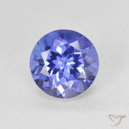 1.42ct طبيعي أزرق بنفسجى كثيف تنزانيت, دائري, VVS