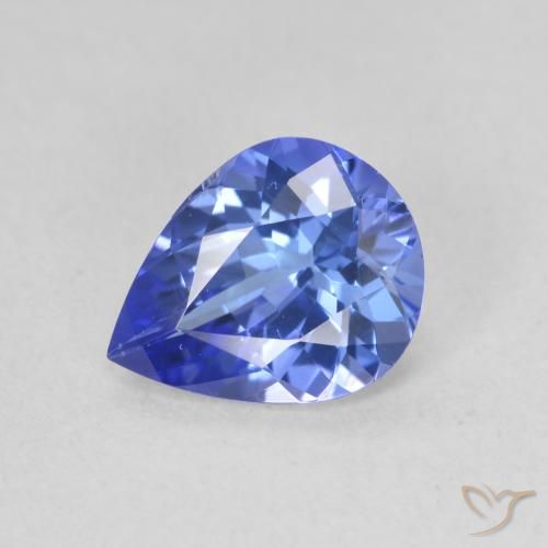 1.64ct طبيعي أزرق بنفسجى غامق تنزانيت, شكل الكمثرى, VVS