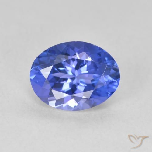 1.63ct طبيعي أزرق بنفسجى غامق تنزانيت, بيضوي, VVS