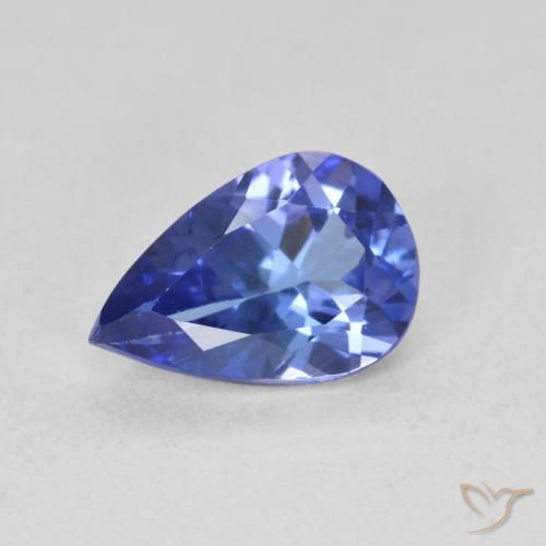 1.36ct طبيعي أزرق بنفسجى غامق تنزانيت, شكل الكمثرى, VVS