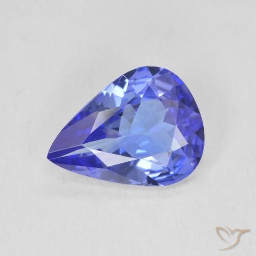 1.73ct طبيعي أزرق بنفسجى غامق تنزانيت, شكل الكمثرى, VVS
