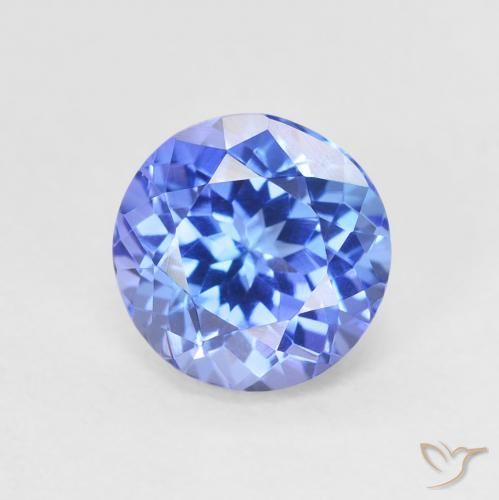 1.65ct طبيعي أزرق بنفسجى غامق تنزانيت, دائري, VVS