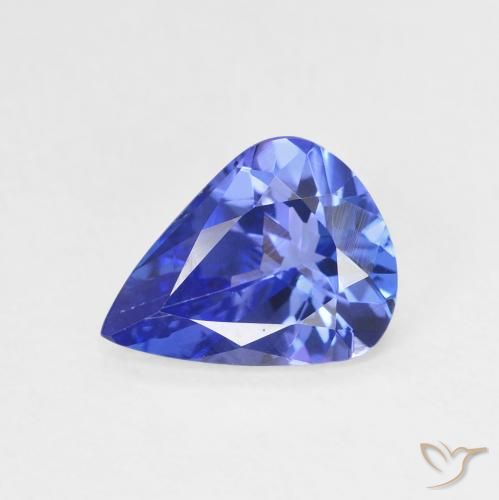 1.51ct طبيعي أزرق بنفسجى غامق تنزانيت, شكل الكمثرى, VVS
