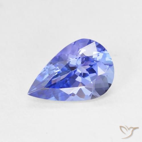 1.31ct طبيعي أزرق بنفسجى غامق تنزانيت, شكل الكمثرى, VVS
