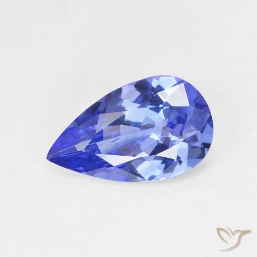 1.75ct طبيعي أزرق بنفسجى غامق تنزانيت, شكل الكمثرى, قليلا جدا
