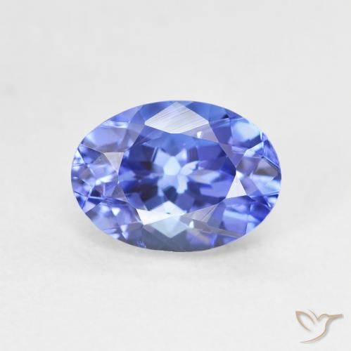 1.64ct طبيعي أزرق بنفسجى غامق تنزانيت, بيضوي, VVS