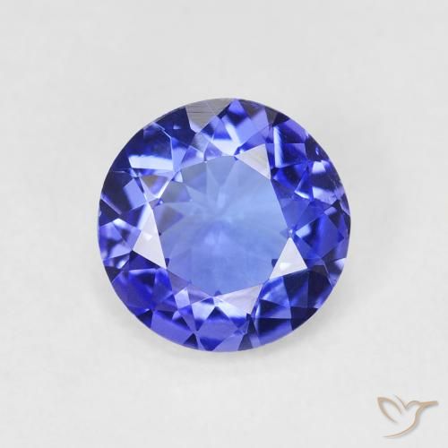 1.72ct طبيعي أزرق بنفسجى كثيف تنزانيت, دائري, VVS