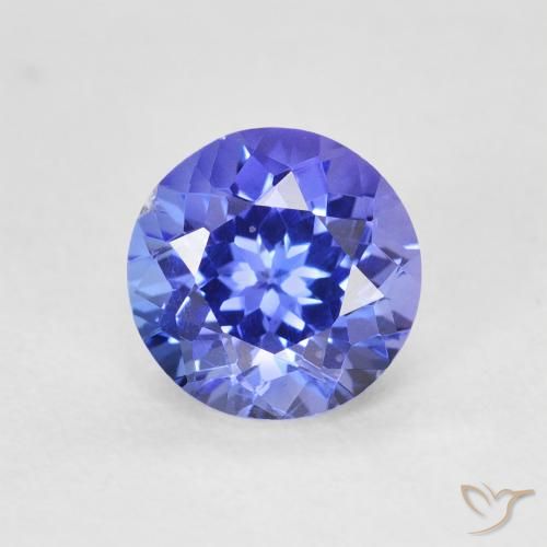1.56ct طبيعي أزرق بنفسجى كثيف تنزانيت, دائري, VVS-VS