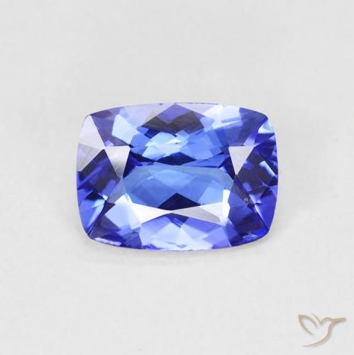 1.33ct طبيعي أزرق كثيف تنزانيت, وسادة, VVS-VS