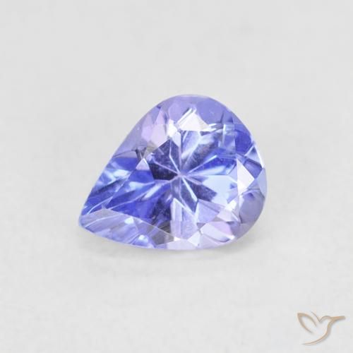 0.41ct طبيعي أزرق بنفسجى تنزانيت, شكل الكمثرى, VVS-VS