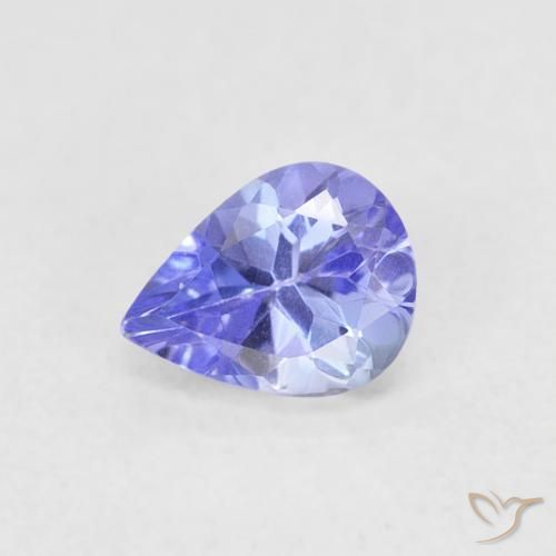 0.41ct طبيعي أزرق بنفسجى تنزانيت, شكل الكمثرى, VVS-VS