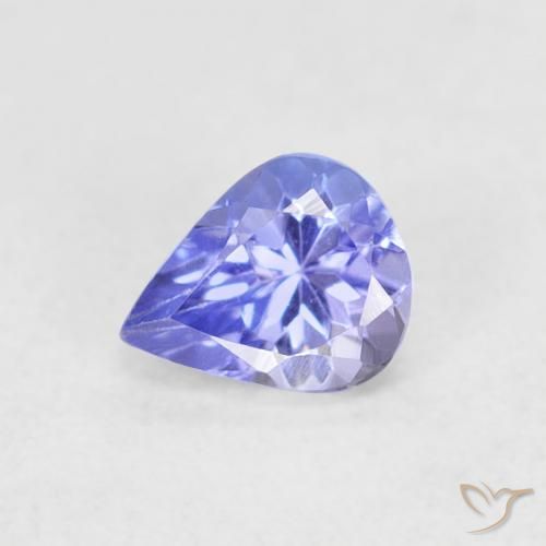 0.42ct طبيعي أزرق بنفسجى تنزانيت, شكل الكمثرى, VVS-VS