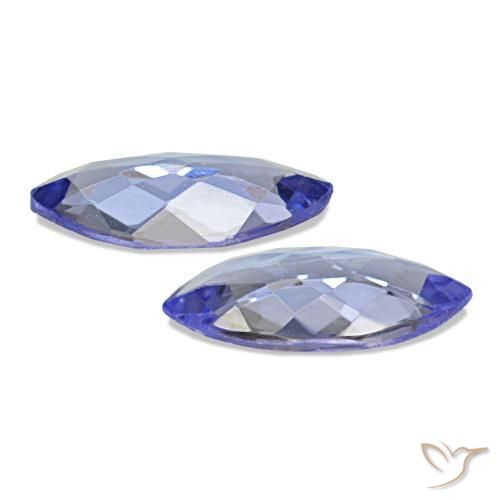 أحجار تنزانيت أزرق أرجوانى كهربائى طبيعية، ماركيز، قليلا جدا، وزنها 0.60 قيراط