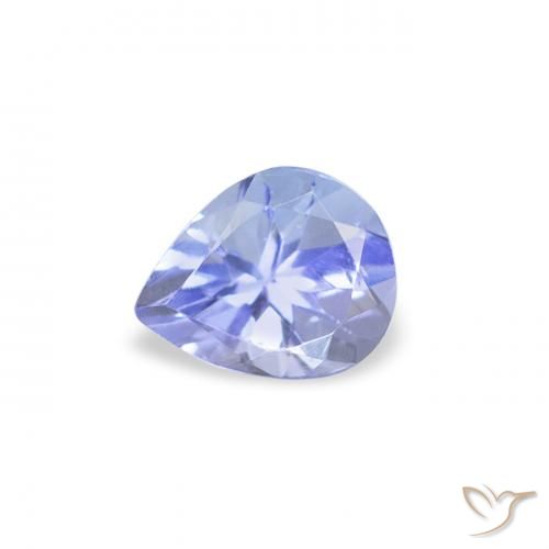 0.40ct طبيعي أزرق باستيلى تنزانيت, شكل الكمثرى, قليلا جدا