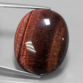 Tiger's Eye Matrix طبيعي بلون متعدد الألوان، وزن ‎40.06‎ قيراط، شكل بيضاوى، مقاس ‎28.3x23.4‎ مم