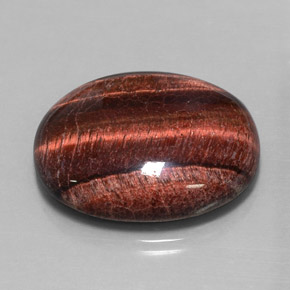 Tiger's Eye Matrix طبيعي بلون متعدد الألوان، وزن ‎40.06‎ قيراط، شكل بيضاوى، مقاس ‎28.3x23.4‎ مم