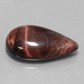 Tiger's Eye Matrix طبيعي بلون متعدد الألوان، وزن ‎33.34‎ قيراط، شكل شكل الكمثرى، مقاس ‎31.5x17.7‎ مم
