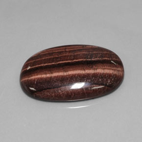 Tiger's Eye Matrix طبيعي بلون متعدد الألوان، وزن ‎42.21‎ قيراط، شكل بيضاوى، مقاس ‎34.3x22.7‎ مم