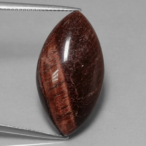 Tiger's Eye Matrix طبيعي بلون متعدد الألوان، وزن ‎21.56‎ قيراط، شكل ماركيز، مقاس ‎26.6x14.6‎ مم