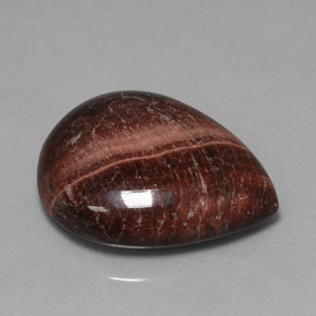 Tiger's Eye Matrix طبيعي بلون متعدد الألوان، وزن ‎23.62‎ قيراط، شكل شكل الكمثرى، مقاس ‎24.2x18.8‎ مم
