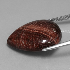 Tiger's Eye Matrix طبيعي بلون متعدد الألوان، وزن ‎23.62‎ قيراط، شكل شكل الكمثرى، مقاس ‎24.2x18.8‎ مم