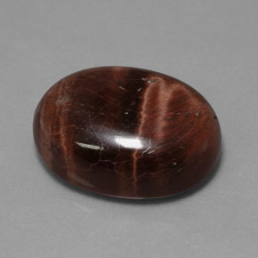 Tiger's Eye Matrix طبيعي بلون متعدد الألوان، وزن ‎21.49‎ قيراط، شكل بيضاوى، مقاس ‎20.4x15.3‎ مم