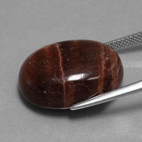 Tiger's Eye Matrix طبيعي بلون متعدد الألوان، وزن ‎21.49‎ قيراط، شكل بيضاوى، مقاس ‎20.4x15.3‎ مم