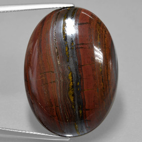 مصفوفة عين النمر متعدد الألوان طبيعي، قصة بيضاوى، 49.03 قيراط، غير شفاف