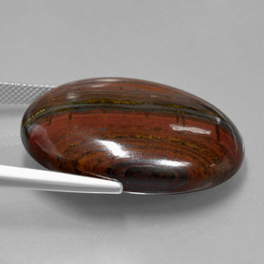 مصفوفة عين النمر متعدد الألوان طبيعي، قصة بيضاوى، 49.03 قيراط، غير شفاف