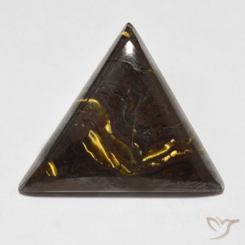 21.22ct طبيعي متعدد الألوان مصفوفة عين النمر, مثلثى, غير شفاف