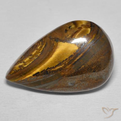 21.26ct طبيعي بنى متوسط مصفوفة عين النمر, شكل الكمثرى, غير شفاف