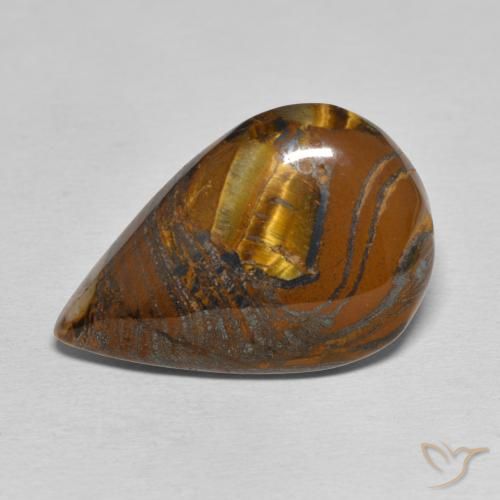 28.22ct طبيعي بنى متوسط مصفوفة عين النمر, شكل الكمثرى, غير شفاف