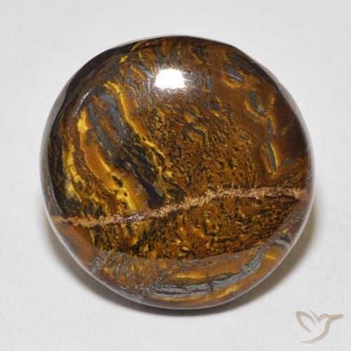 37.96ct طبيعي بنى دافئ مصفوفة عين النمر, دائري, غير شفاف