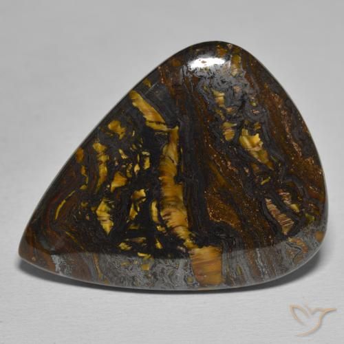 48.89ct طبيعي متعدد الألوان مصفوفة عين النمر, شكل الكمثرى, غير شفاف