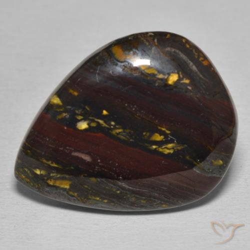 22.84ct طبيعي متعدد الألوان مصفوفة عين النمر, شكل الكمثرى, غير شفاف