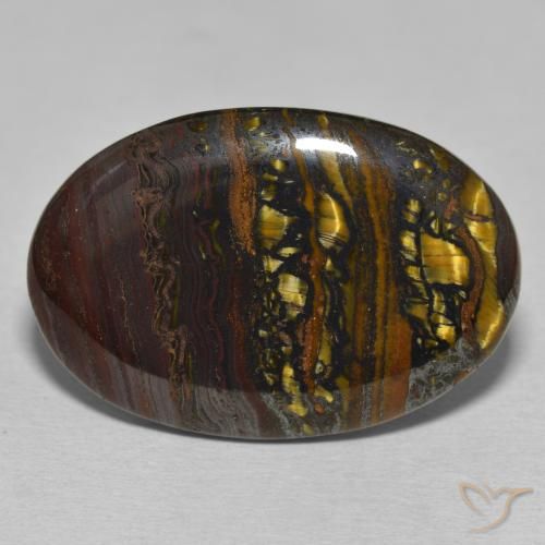 28.54ct طبيعي متعدد الألوان مصفوفة عين النمر, بيضوي, غير شفاف