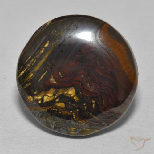 33.67ct طبيعي متعدد الألوان مصفوفة عين النمر, دائري, غير شفاف